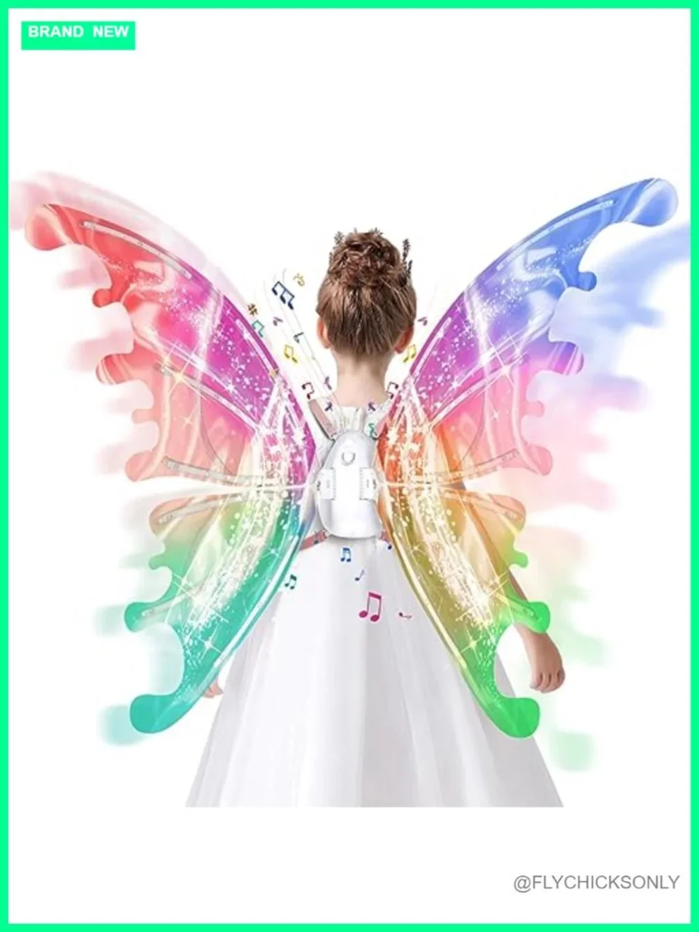 Electric Fairy Wings Light Up Moving Butterfly LED Costume Toy Girls Kids